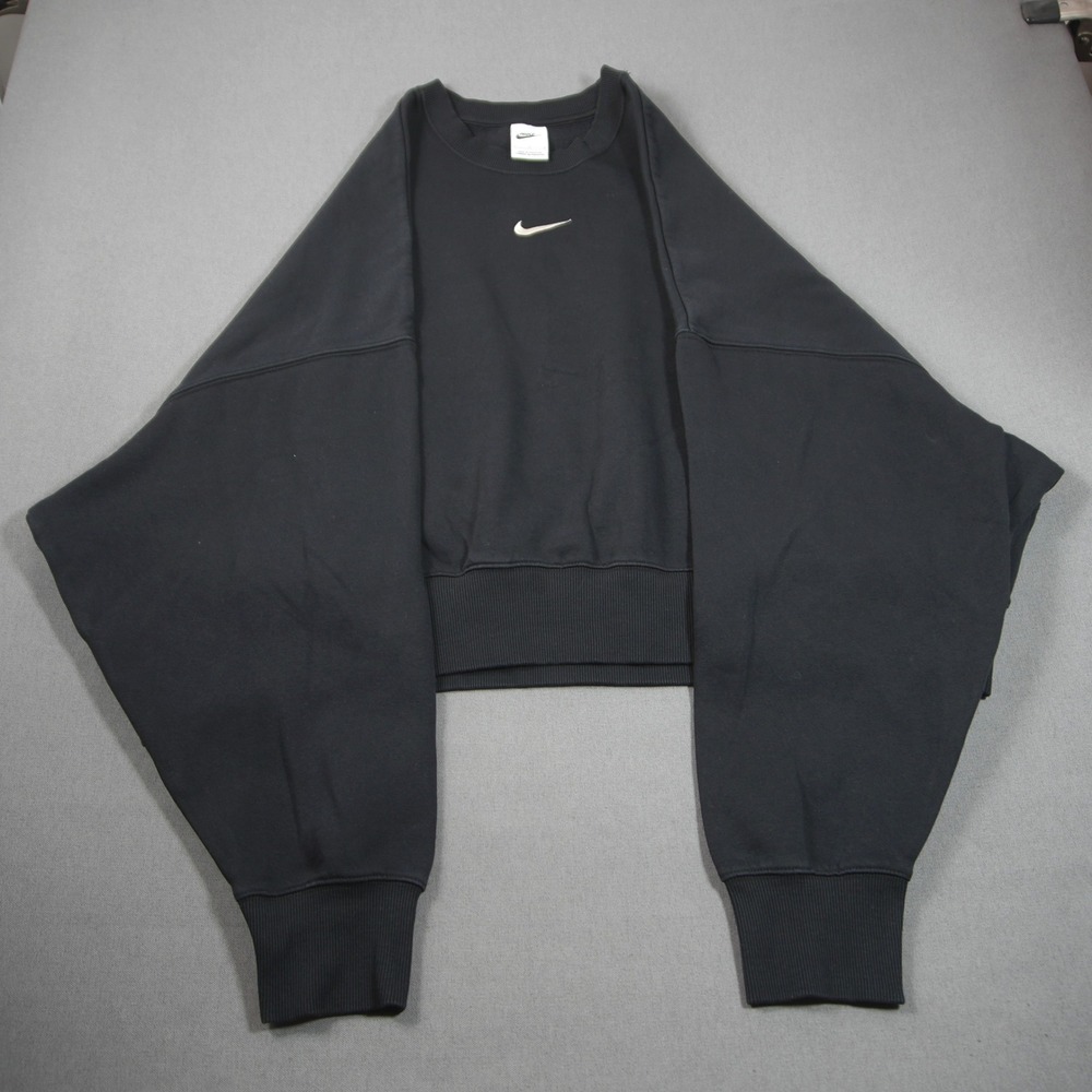 Nike Center Swoosh Fleece Oversized Cropped Women Sweatshirt L Gym Workout Retro